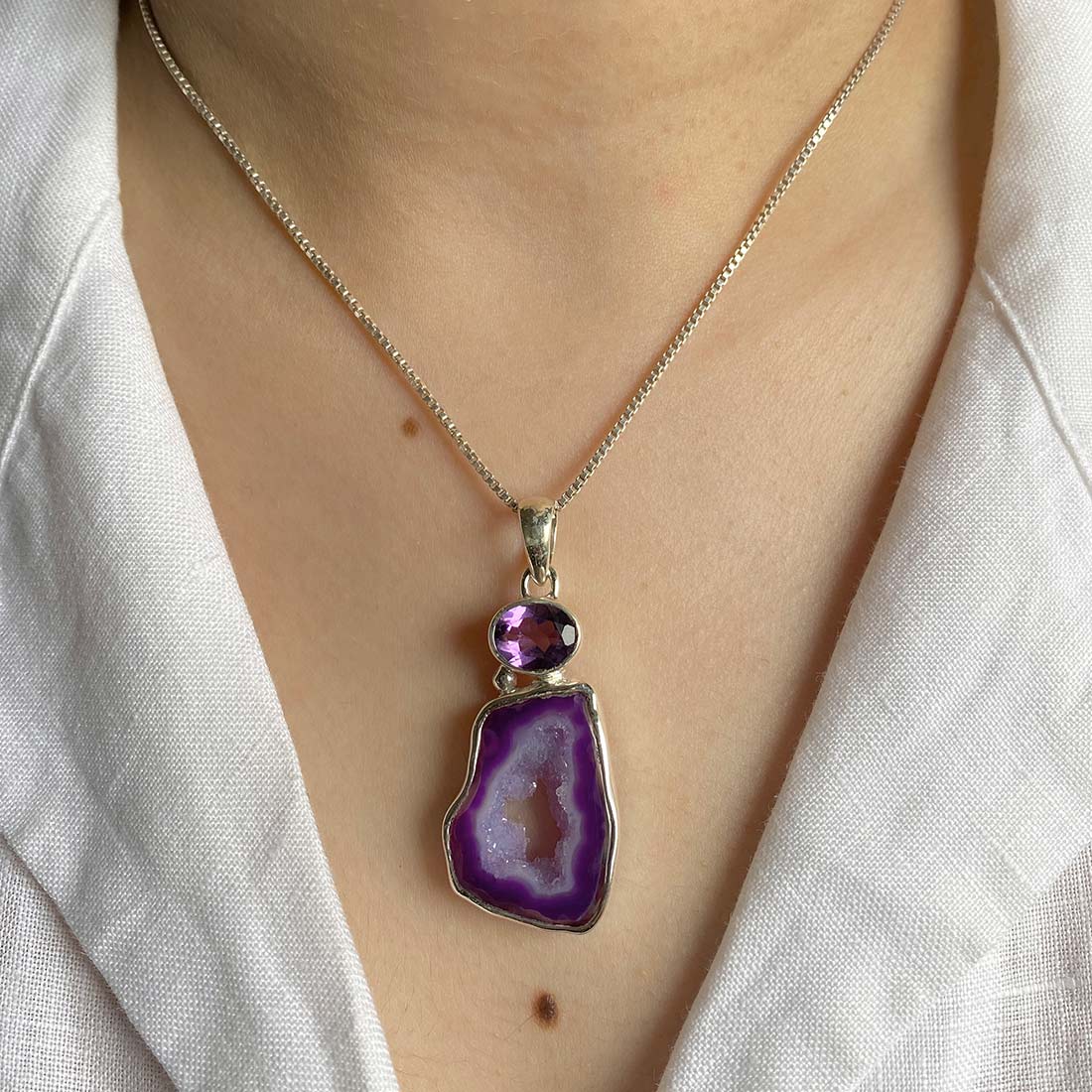 Purple Agate Pendant-(APU-P-3.)